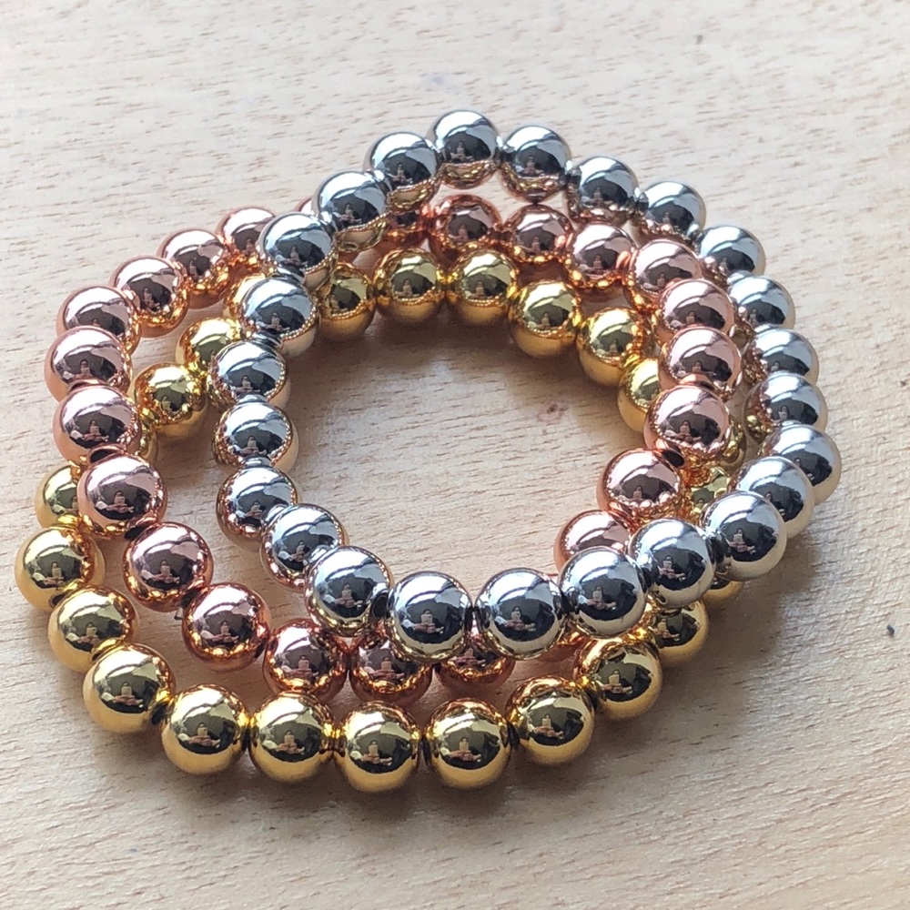 designer color tri tone bracelet stretch